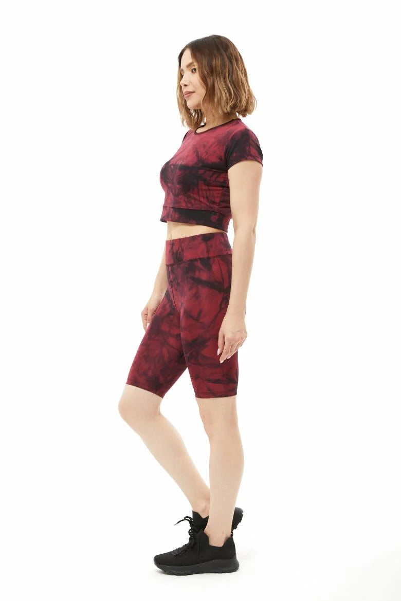 Marbled t-shirt shorts sports set