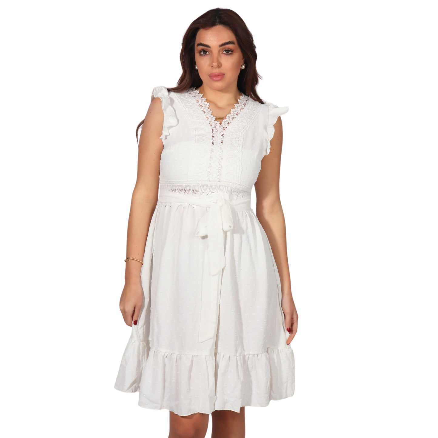 SHEIN - Lace Sleeve Midi Dress