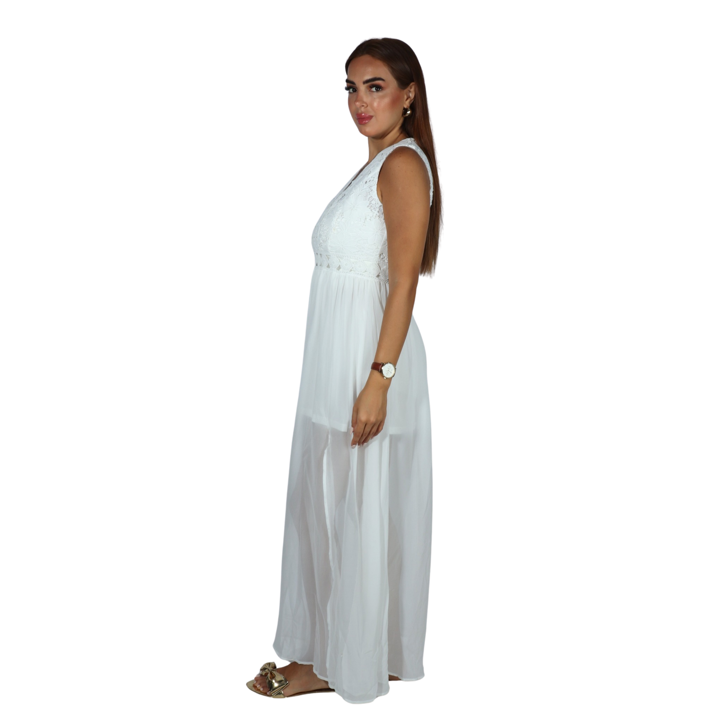 SHEIN - Lace Cut-Out Patchwork Dress