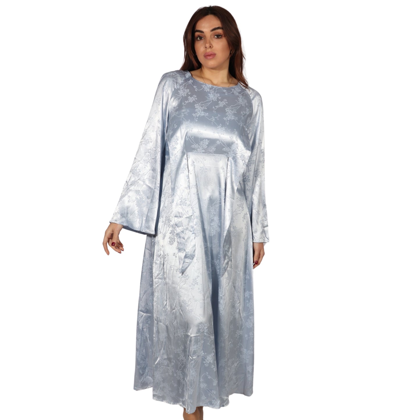 SHEIN - Long Sleeves Satin Long Dress