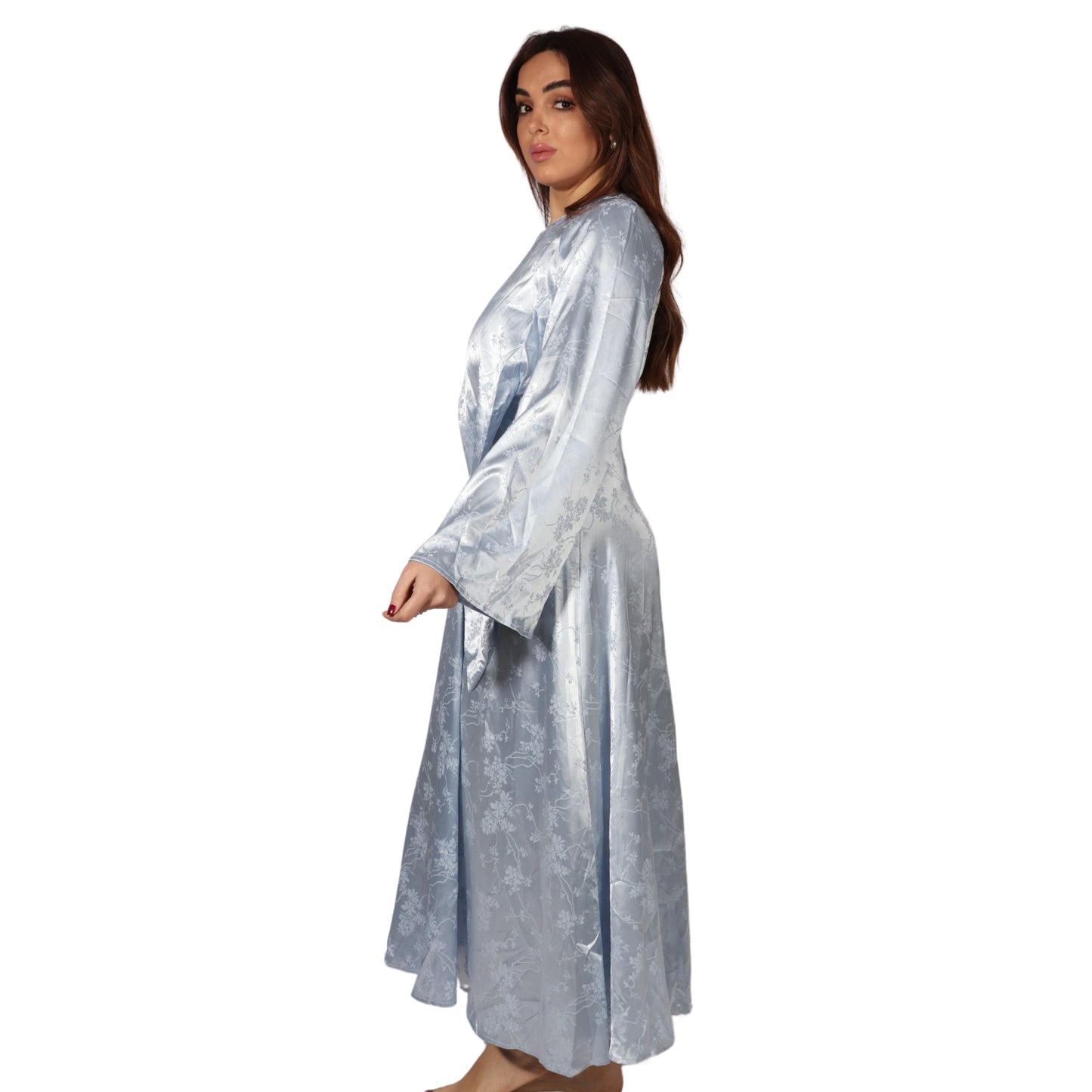 SHEIN - Long Sleeves Satin Long Dress