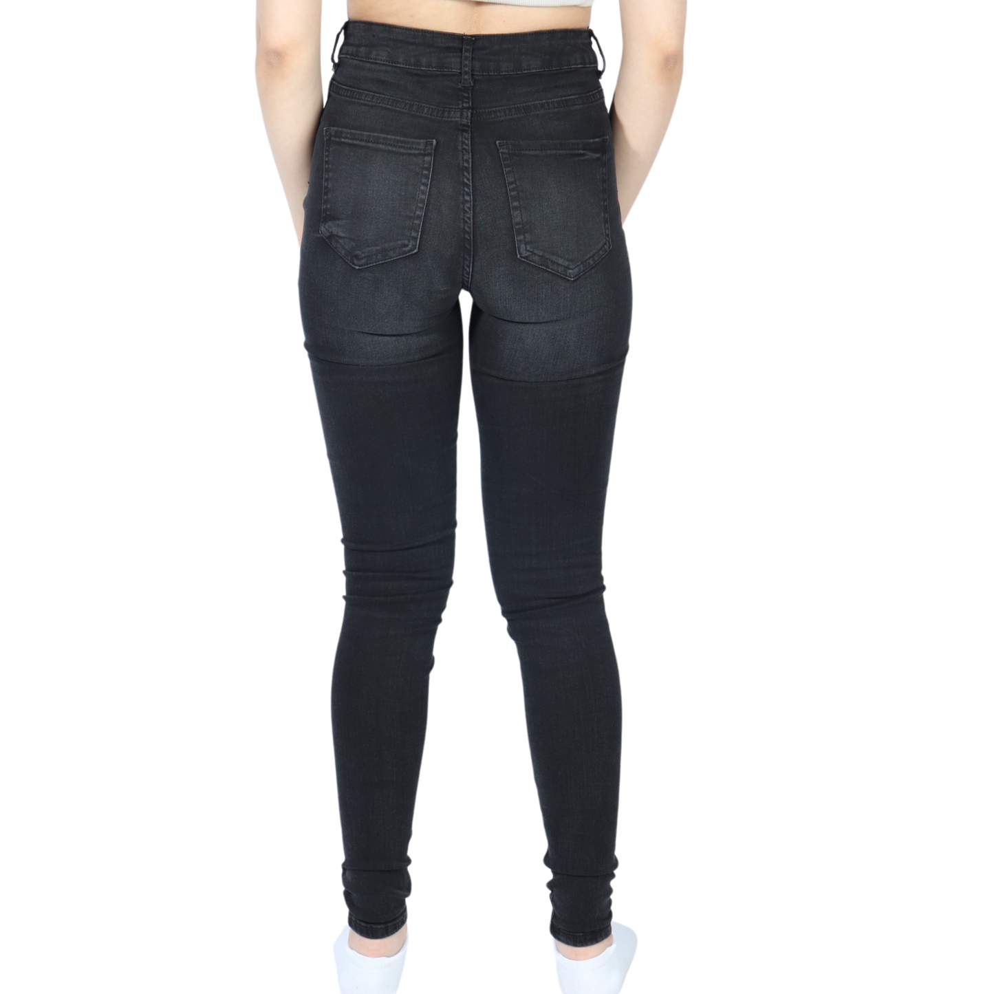 AMISU - Solid cotton skinny denim pants