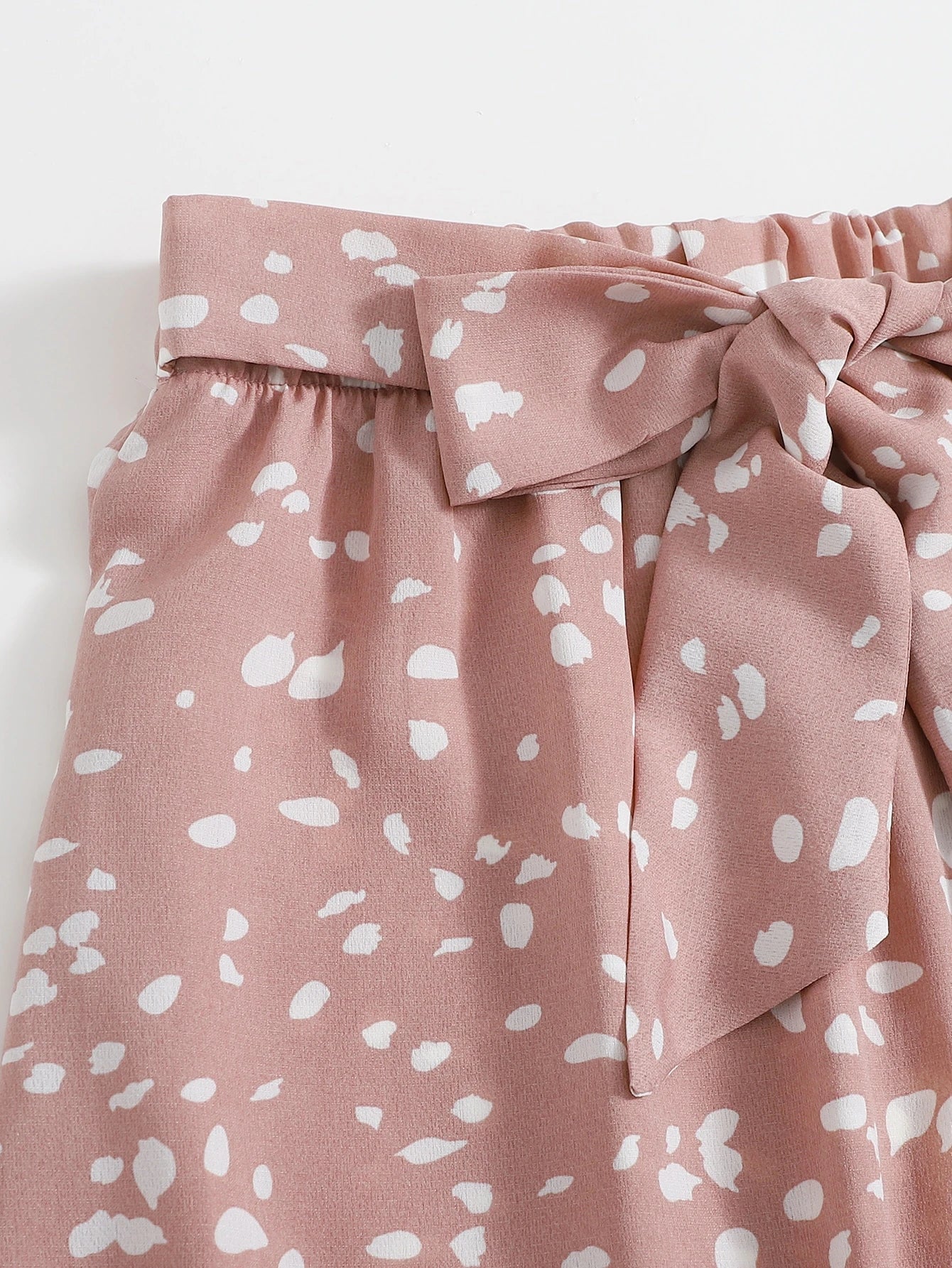 SHEIN - All-Over Print Tie Front Skirt