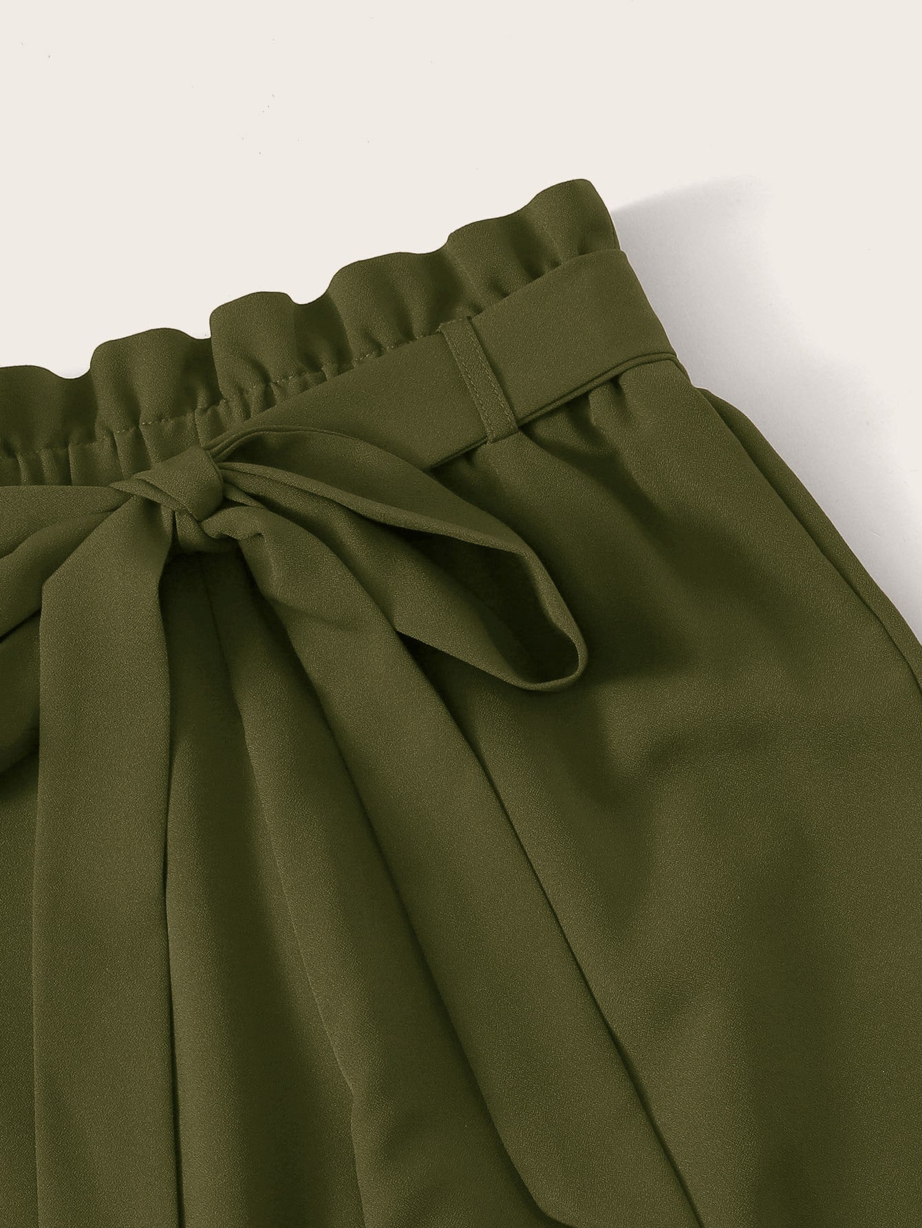 SHEIN - Belted Paper Pocket Pants