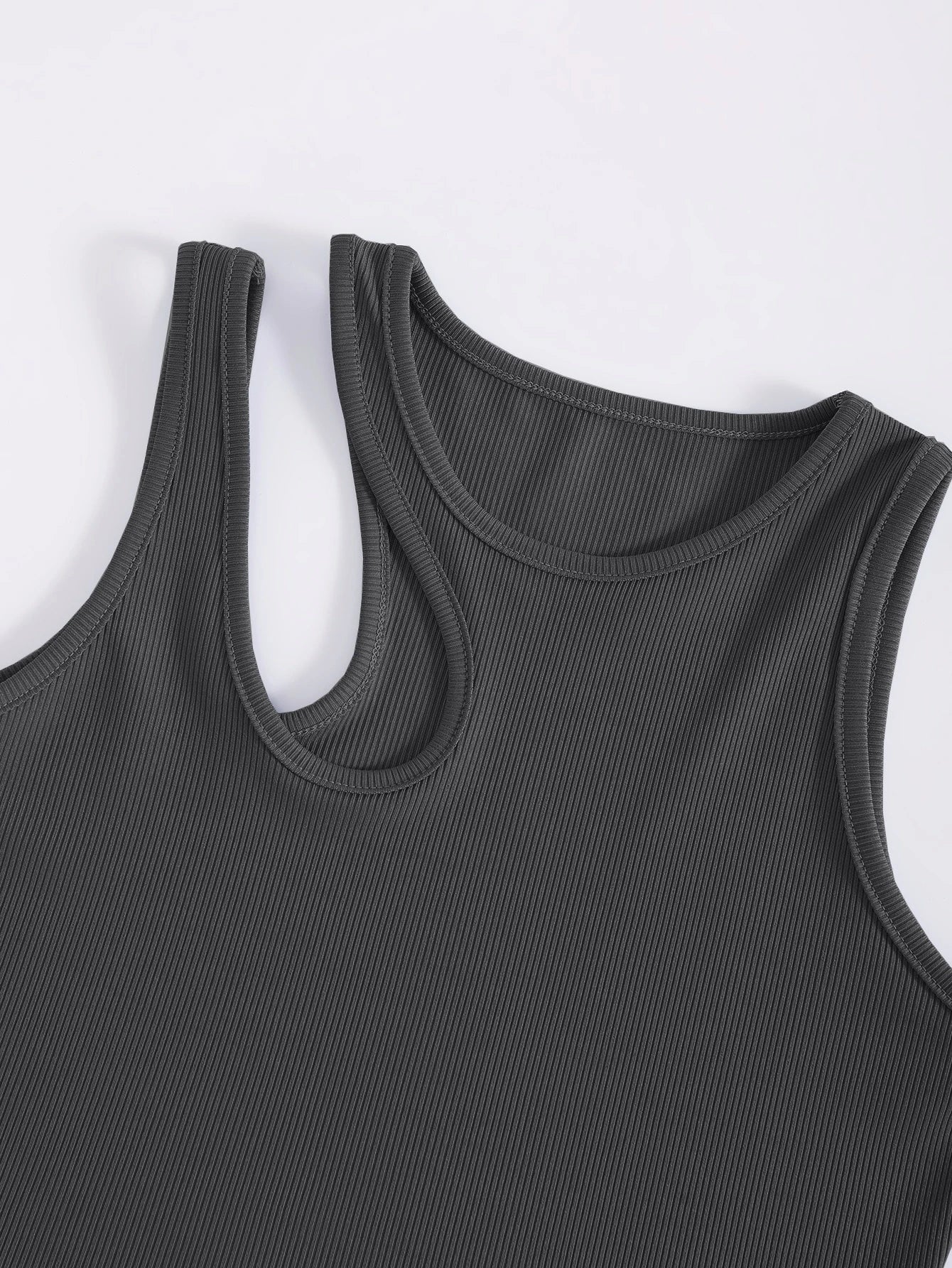 SHEIN - Drop Shoulder Rib Knitted Top