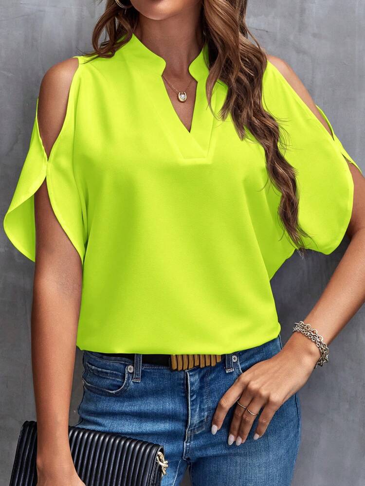 SHEIN - Shoulder Cut-Out Design Blouse