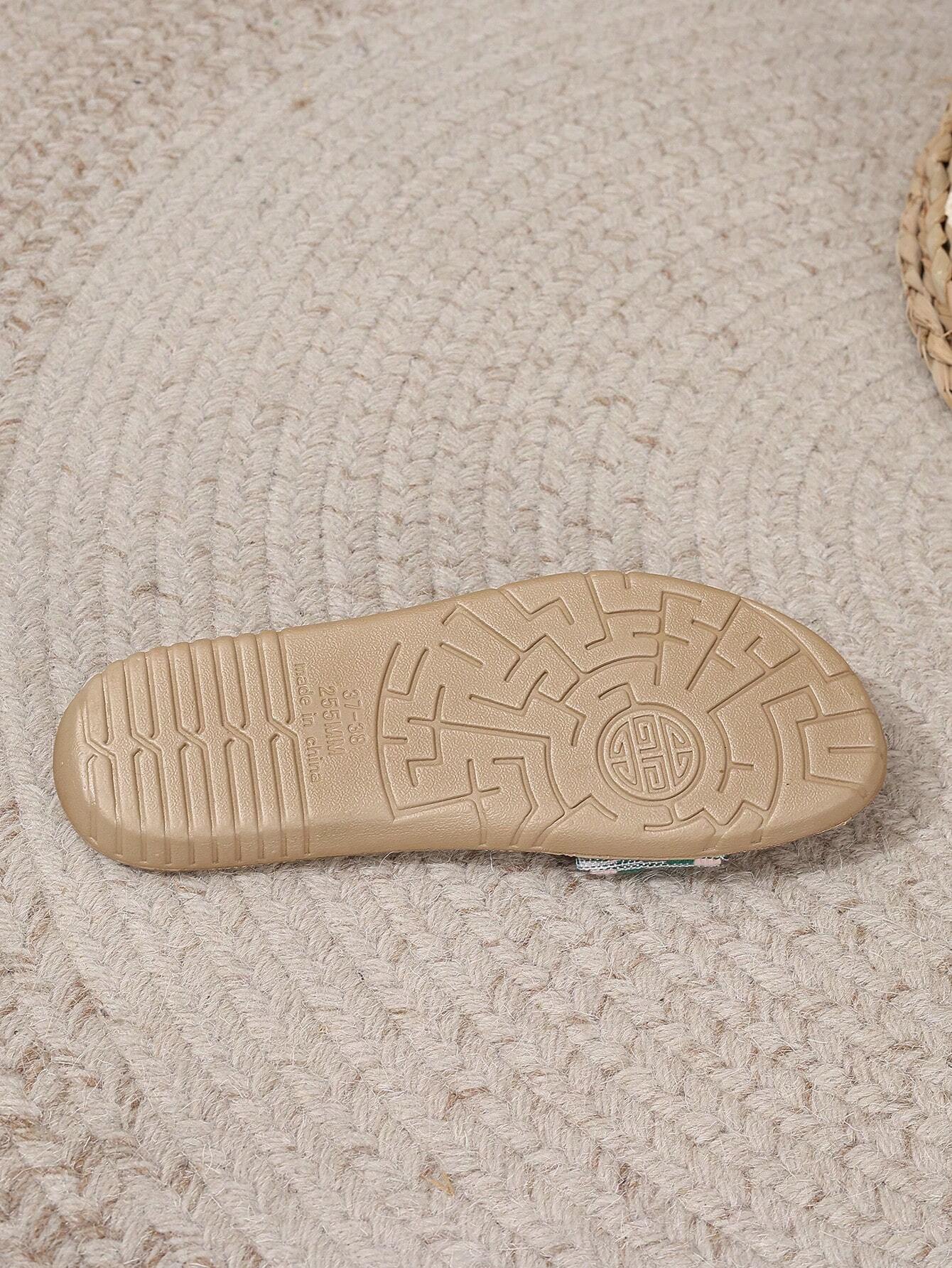 SHEIN - Lace-Up Linen Slippers