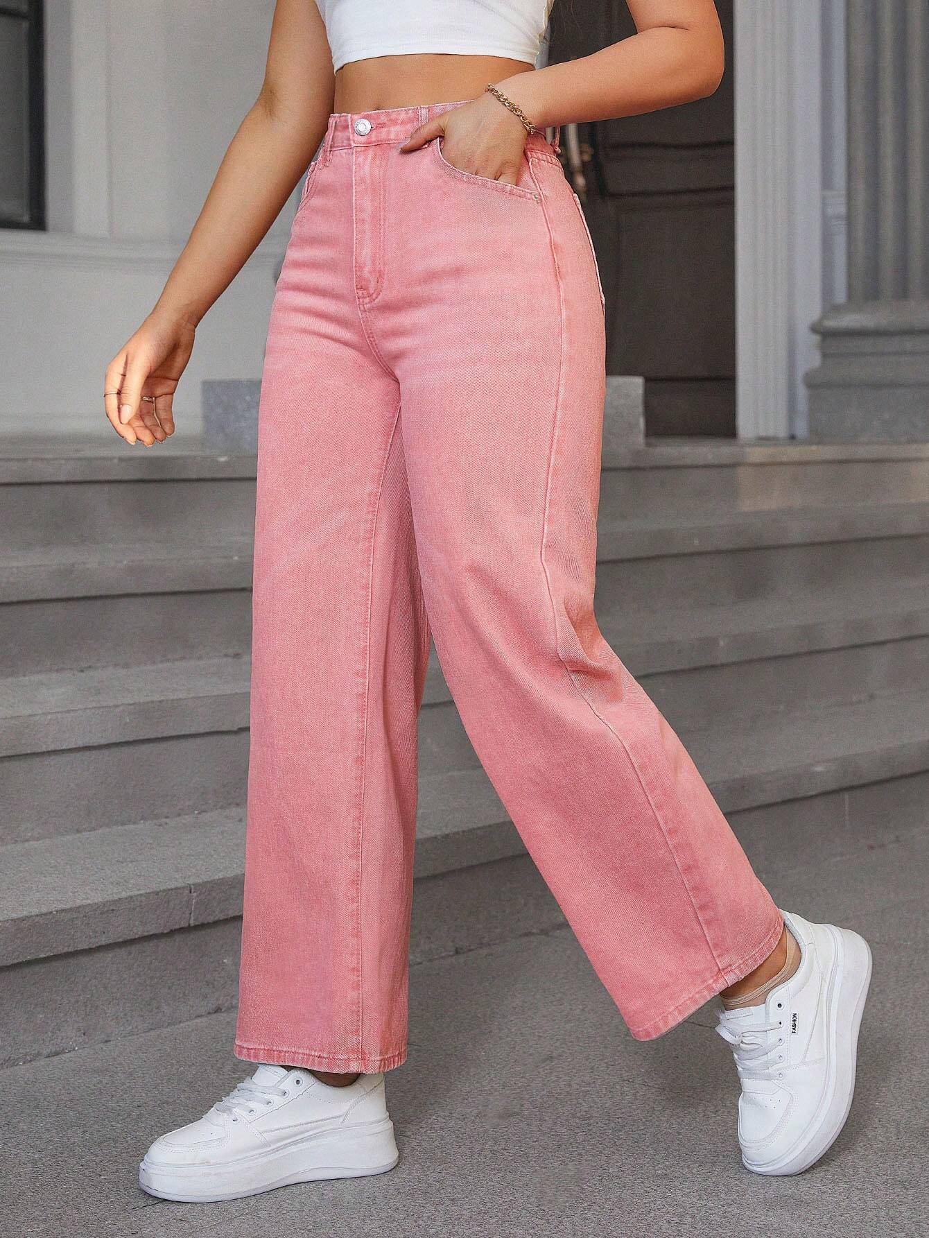 SHEIN - Wide Leg jeans with Slant Pocket