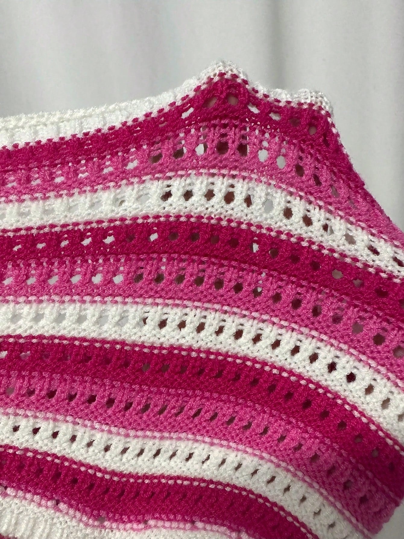 SHEIN - Striped Hollow-Out Knit Top
