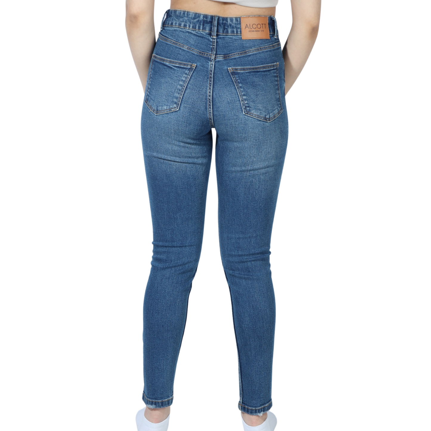 ALCOTT - Cotton distressed denim pants slim