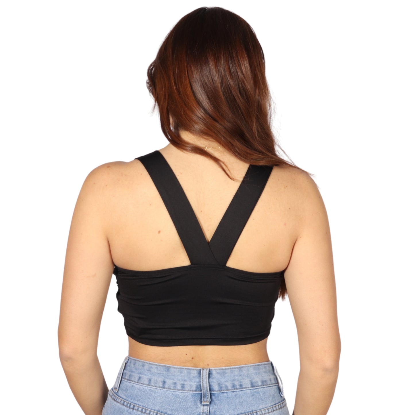 SHEIN - Front Pleated Wide Belted Top