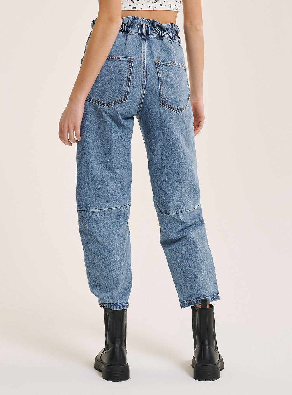 ALCOTT - Solid cinched waist denim