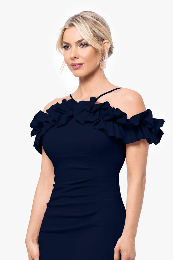 XSCAPE - Off-the-Shoulder Ruffle-Collar Dress