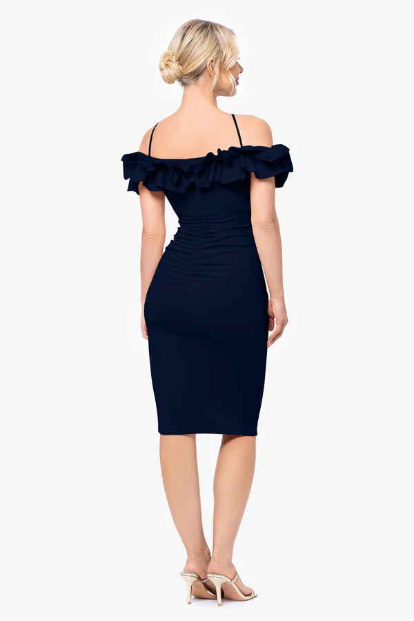 XSCAPE - Off-the-Shoulder Ruffle-Collar Dress