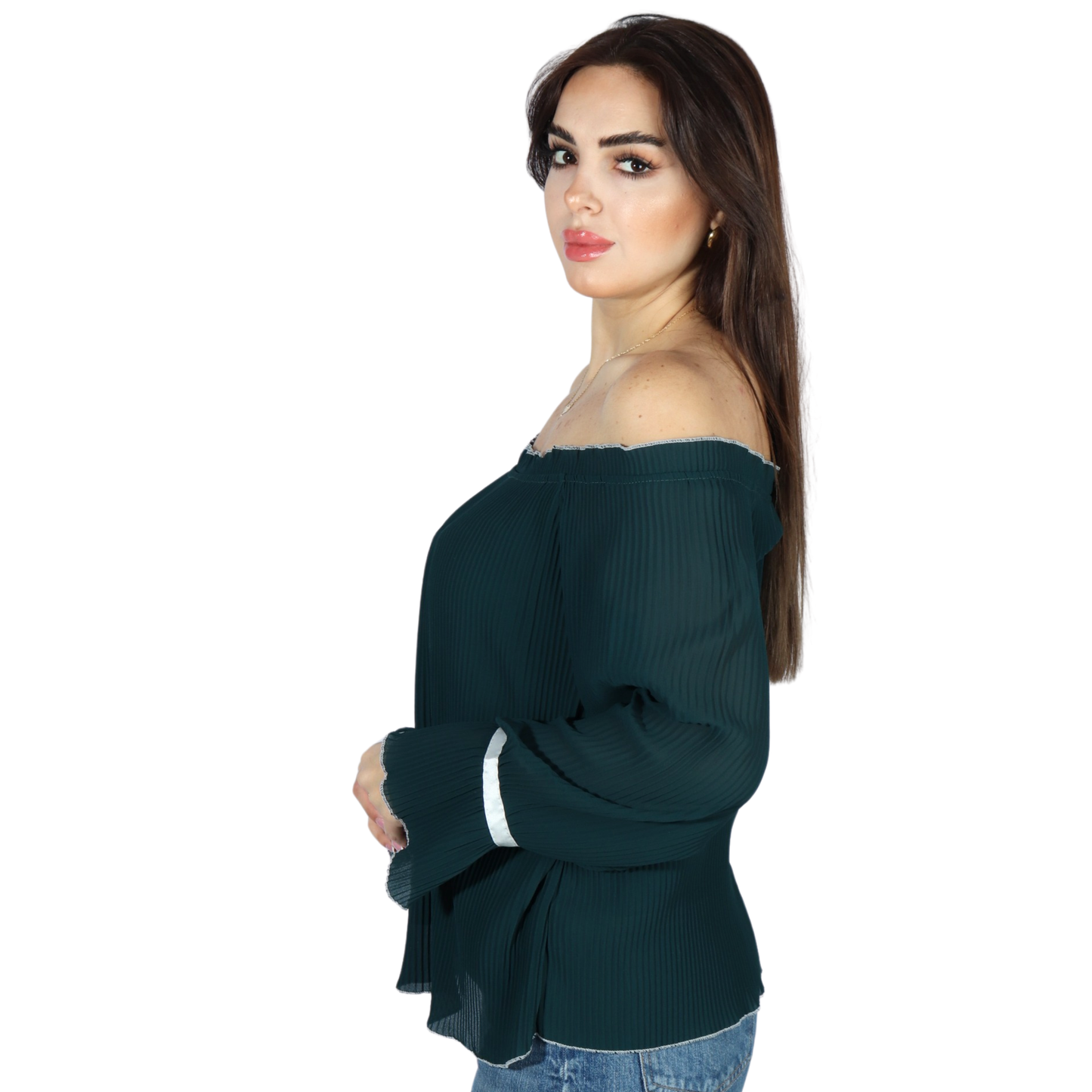Ruffled pleated blouse