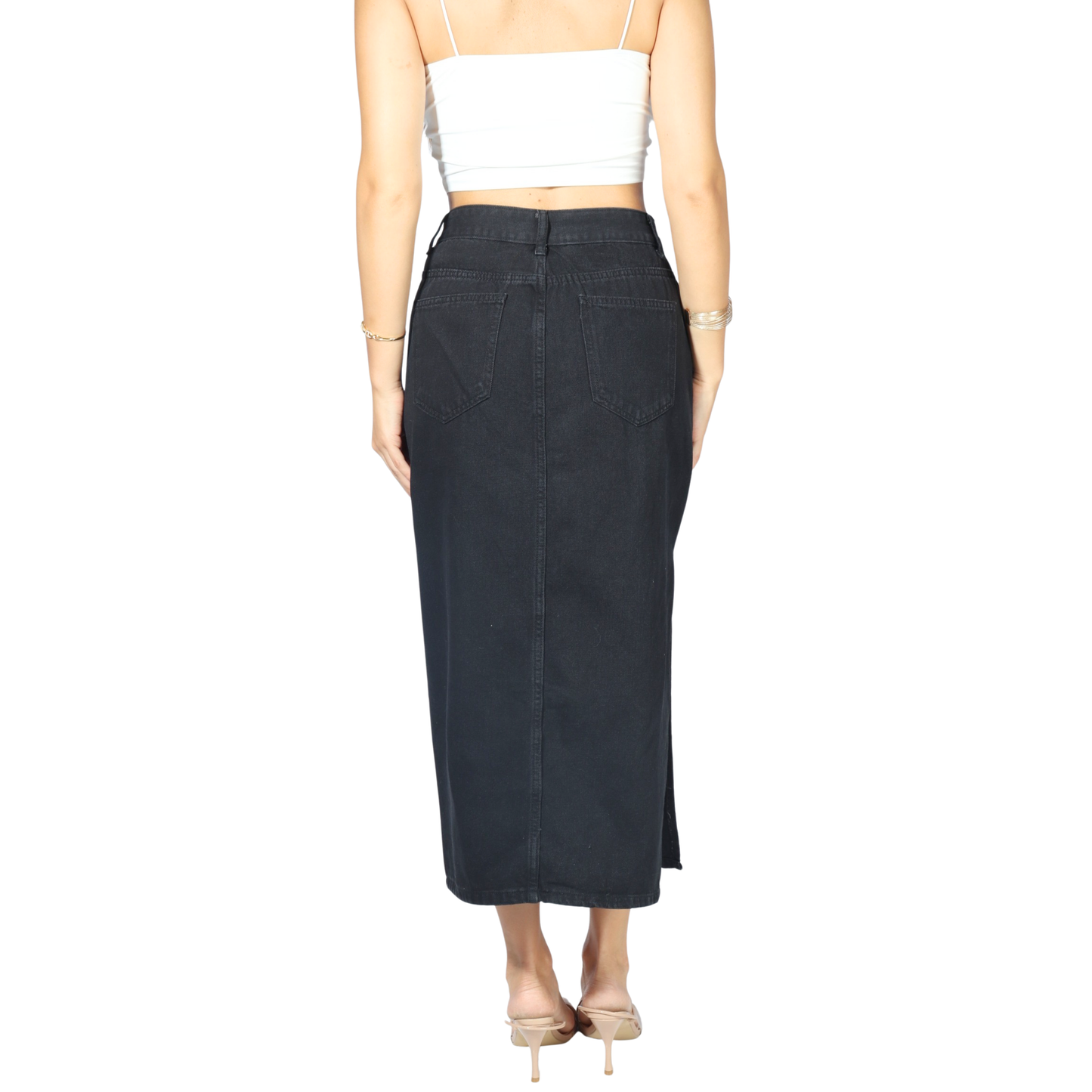 SHEIN - Solid Distressed Skirt