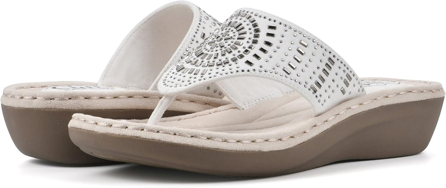 WHITE MOUNTAIN - Mini Wedge Flip Flop Sandal