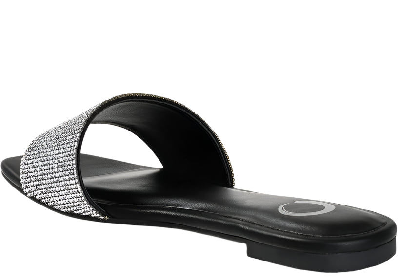 JOURNEE COLLECTION - Embellished Slip On Slide Sandals