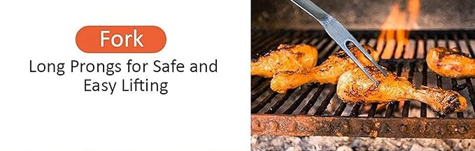 GRILL MEISTER - 2 in 1 grill set: fork and brush