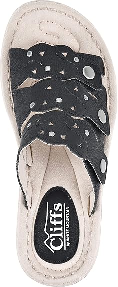 WHITE MOUNTAIN- Low Wedge Sandal