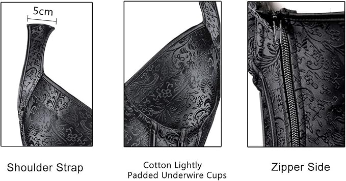 KIMRING - Jacquard Shoulder Straps Tank Corset Bustiers