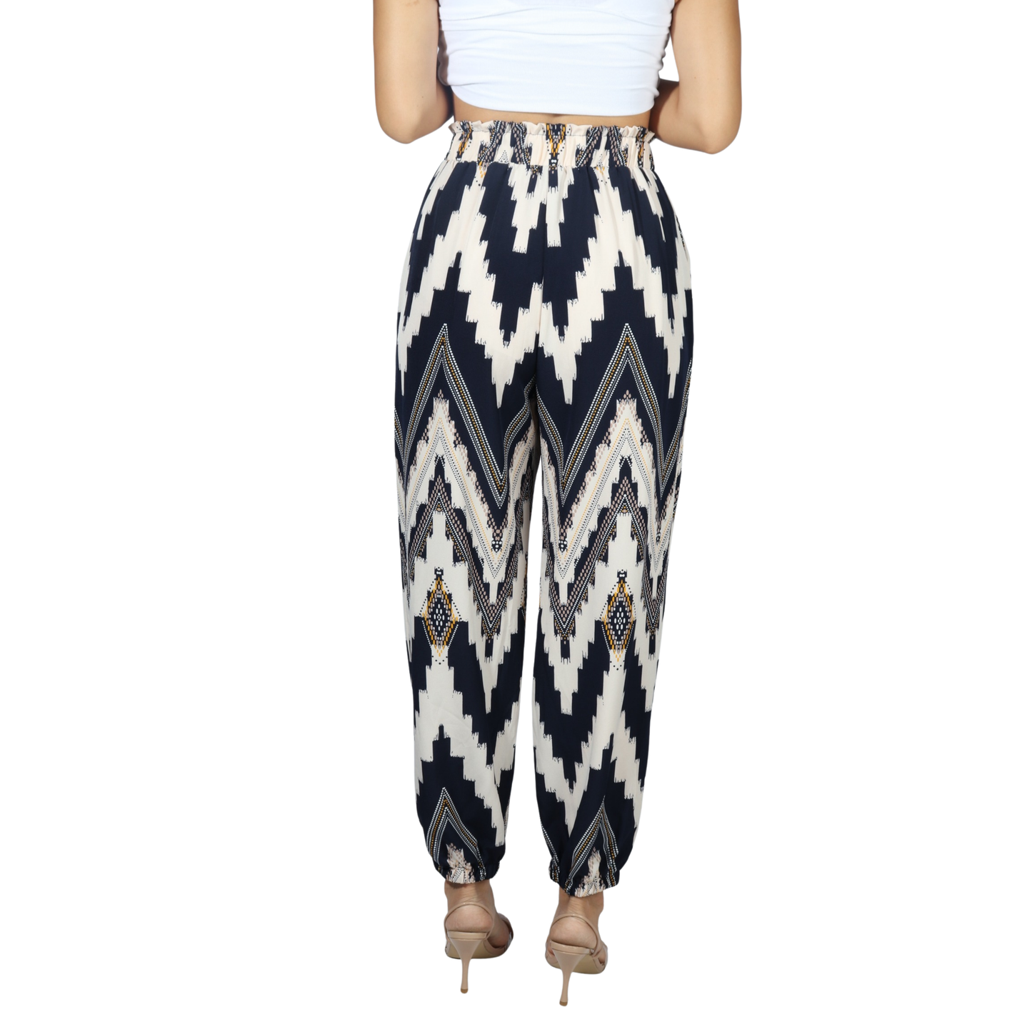 SHEIN - Badge Print Tie Waist Slash Pocket Pant