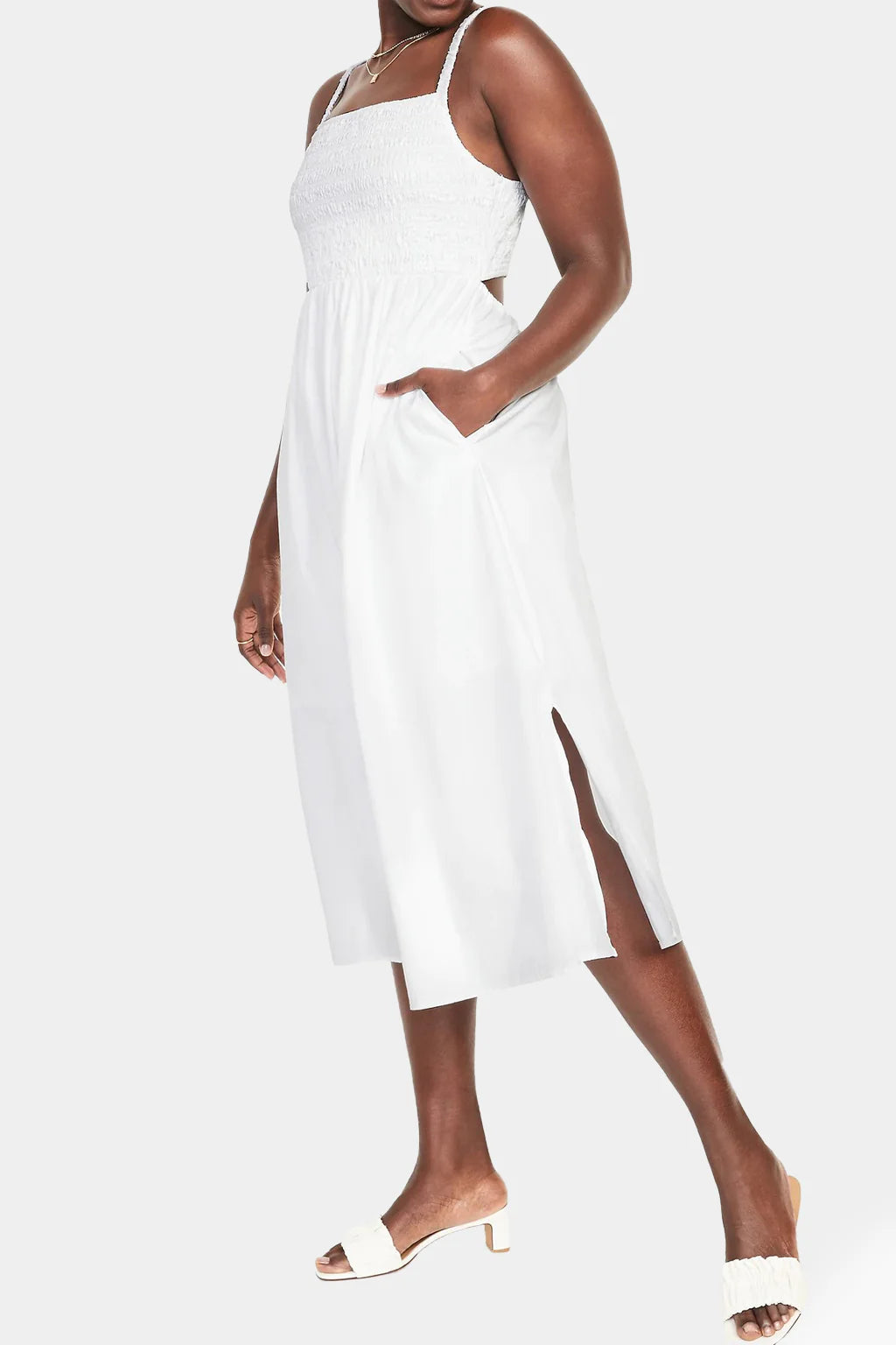 OLD NAVY -Sleeveless Cotton Poplin Midi Dress