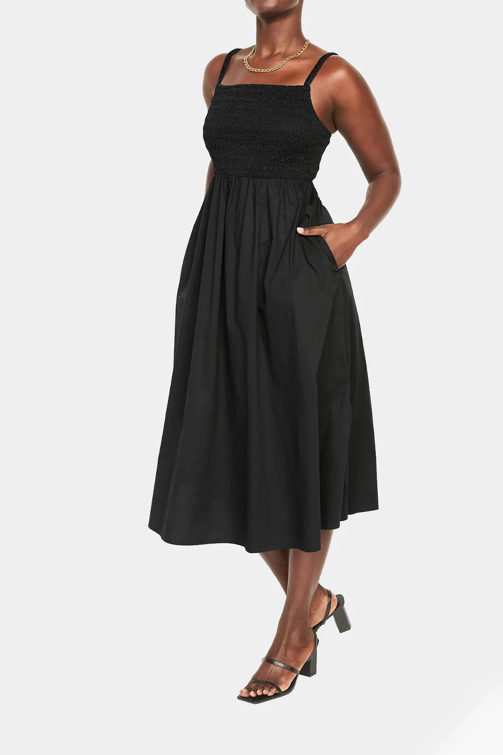 OLD NAVY -Sleeveless Cotton Poplin Midi Dress