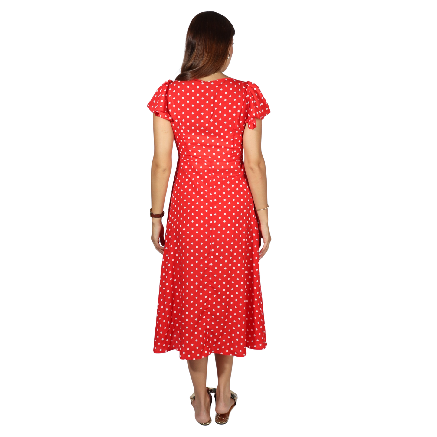 SHEIN - Flutter Sleeve Button Through Dress
