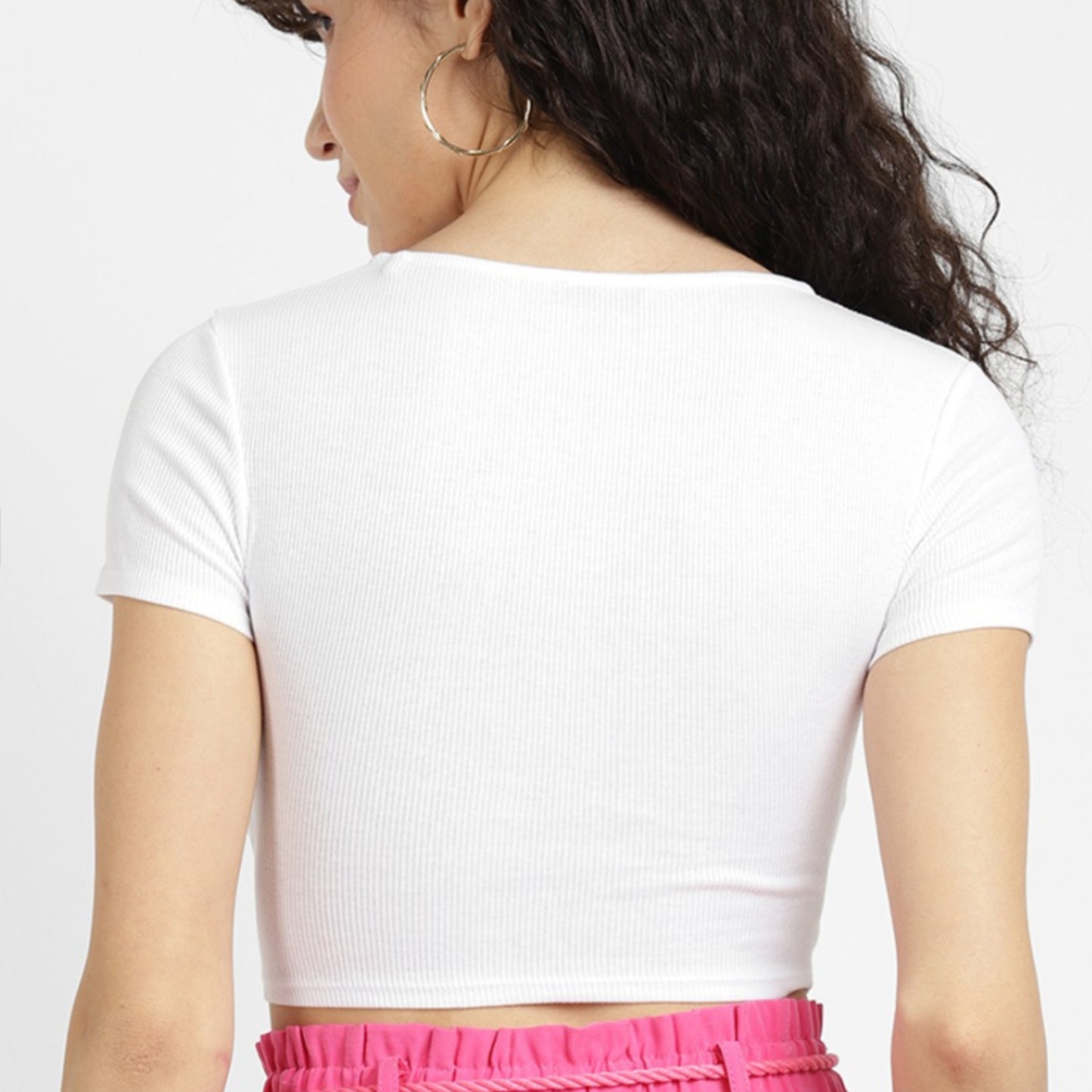 ALCOTT - Rushed front ribbed simple crop top