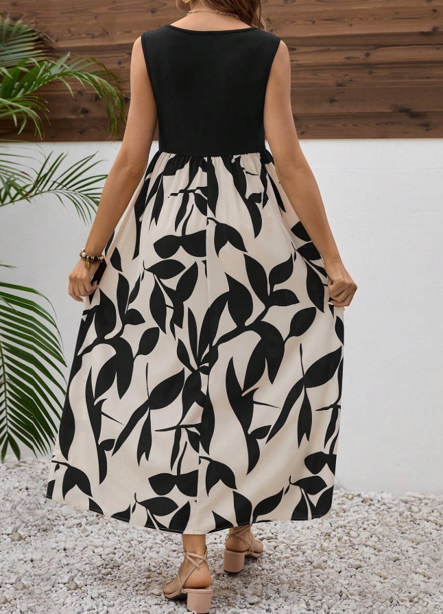 SHEIN - Printed Sleeveless Maternity Dress