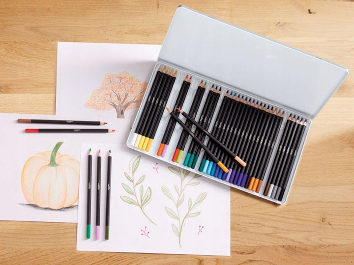 CRELANDO - Artist's Pencils, in a Metal Case, 40 pcs