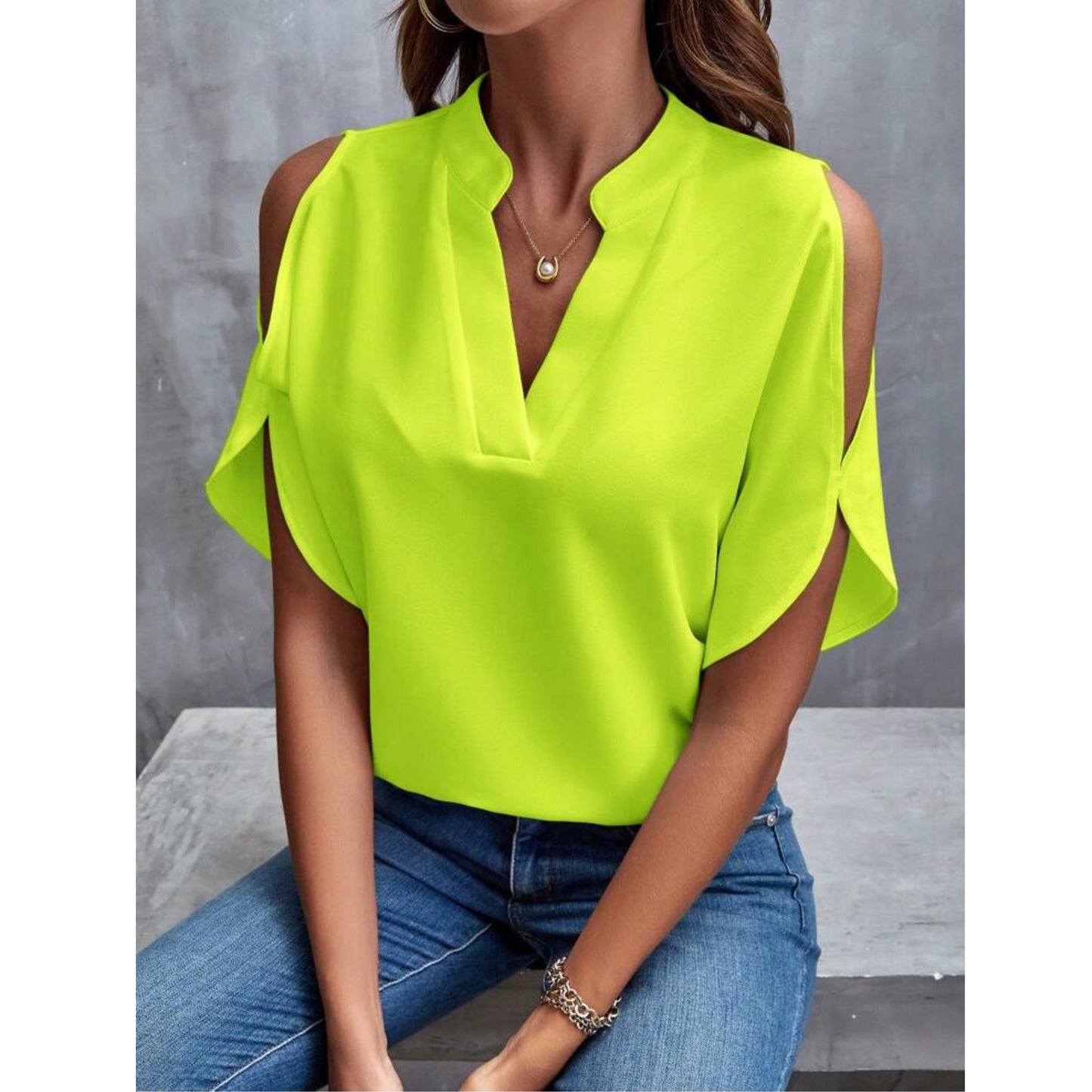 SHEIN - Shoulder Cut-Out Design Blouse