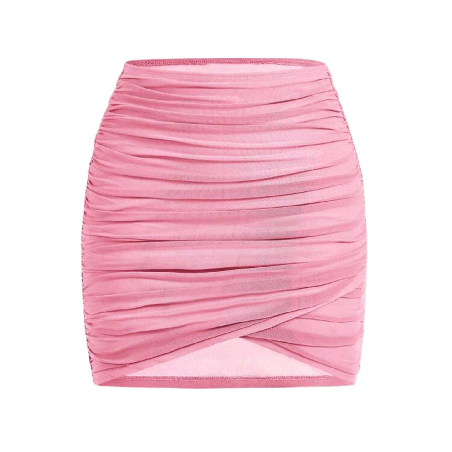 SHEIN - Wrap Ruched Elasticity Mesh Skirt