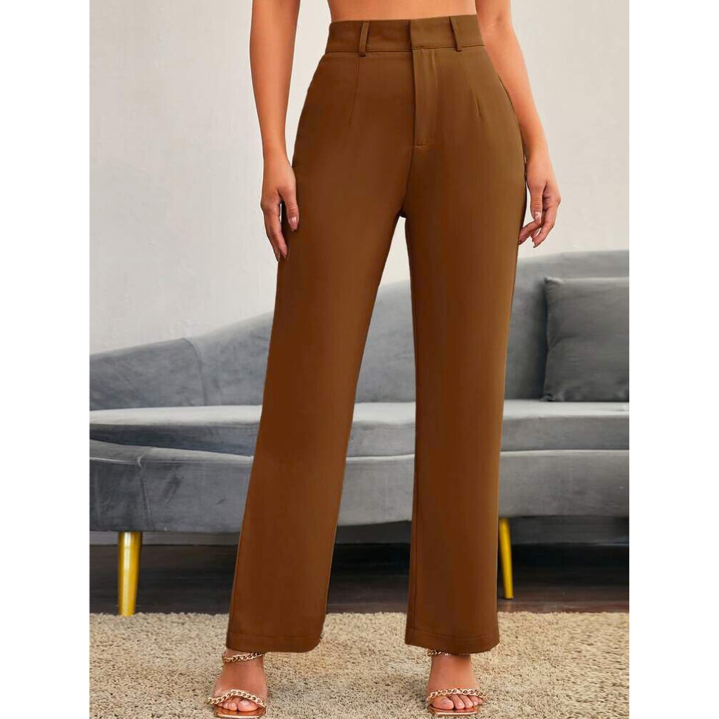 SHEIN - Solid High Rise Tailored Pants