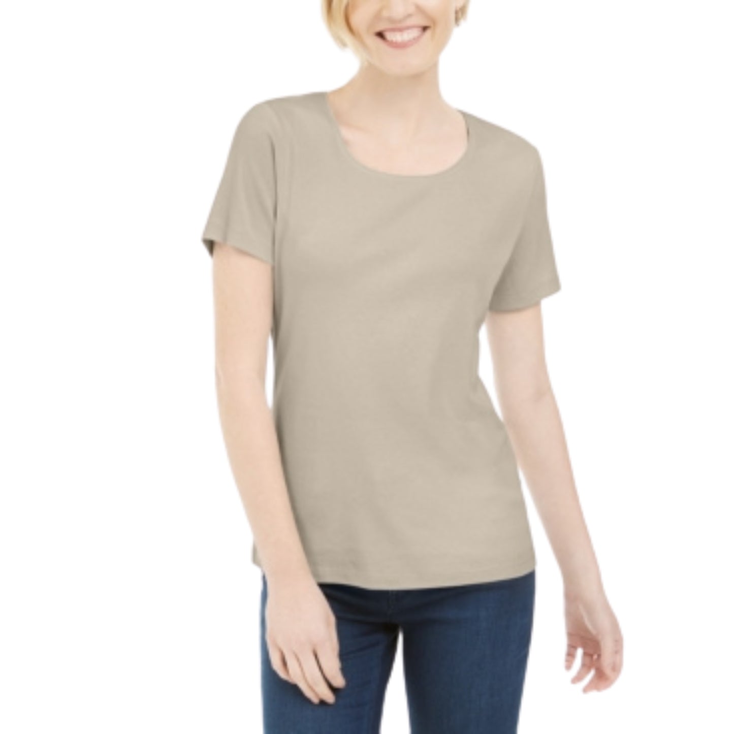 KAREN SCOTT - Short Sleeve Scoop Neck Top