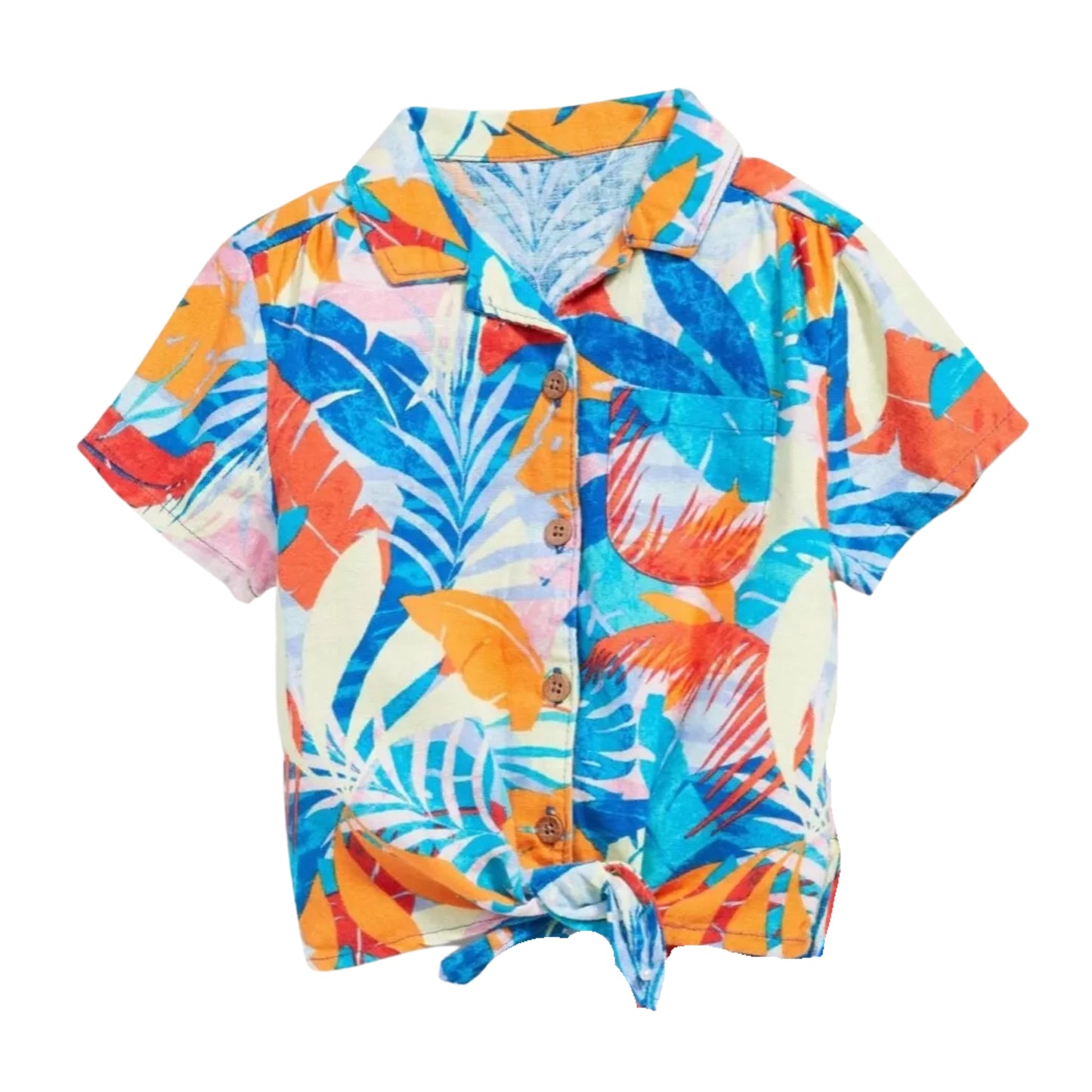 OLD NAVY - Tie-Front Linen-Blend Top