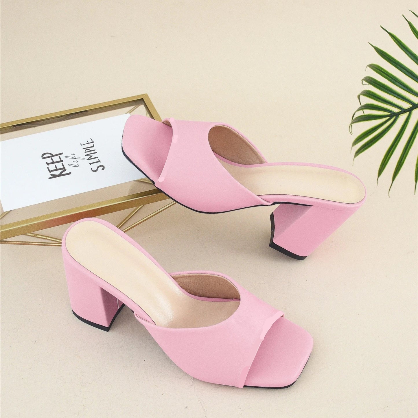 SHEIN - Chunky Heeled Mule Sandals