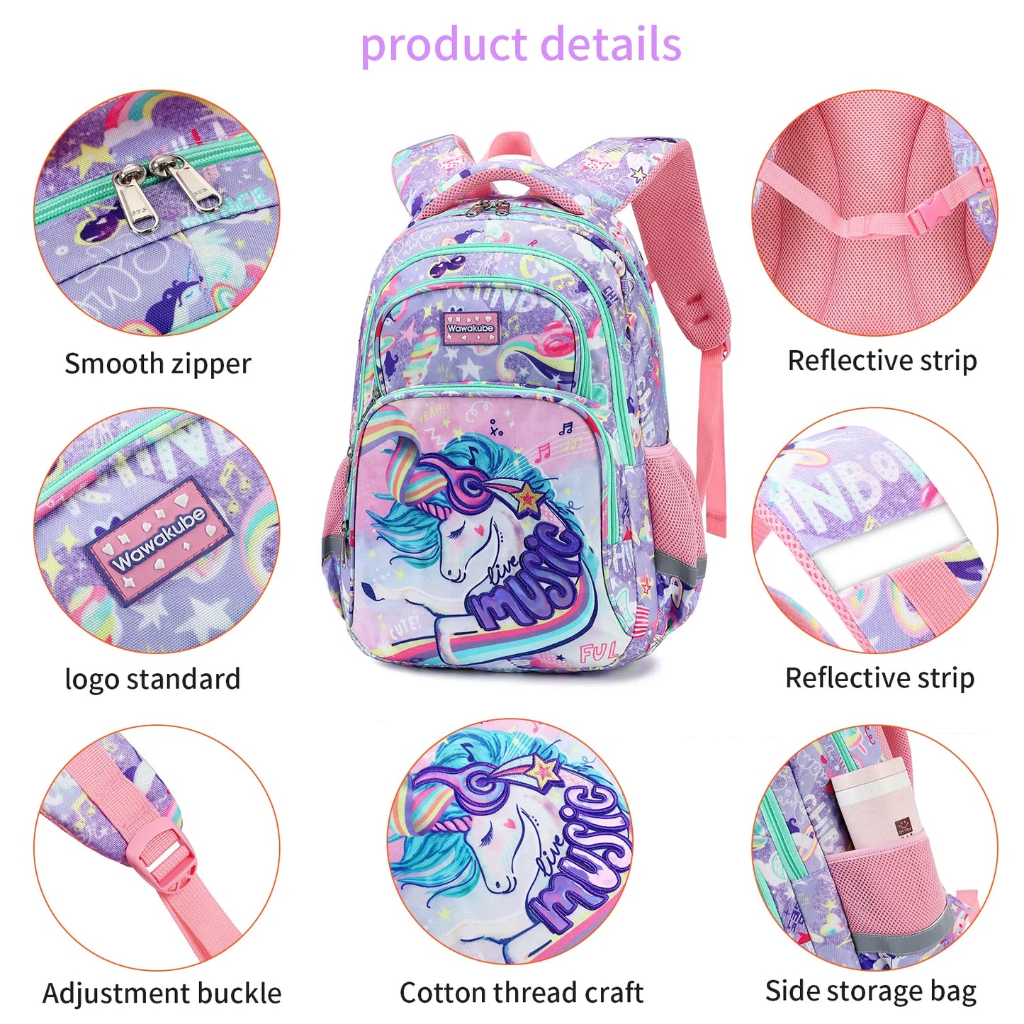 CUSANGEL - Unicorn Dinosaur Backpacks Children Schoolbags