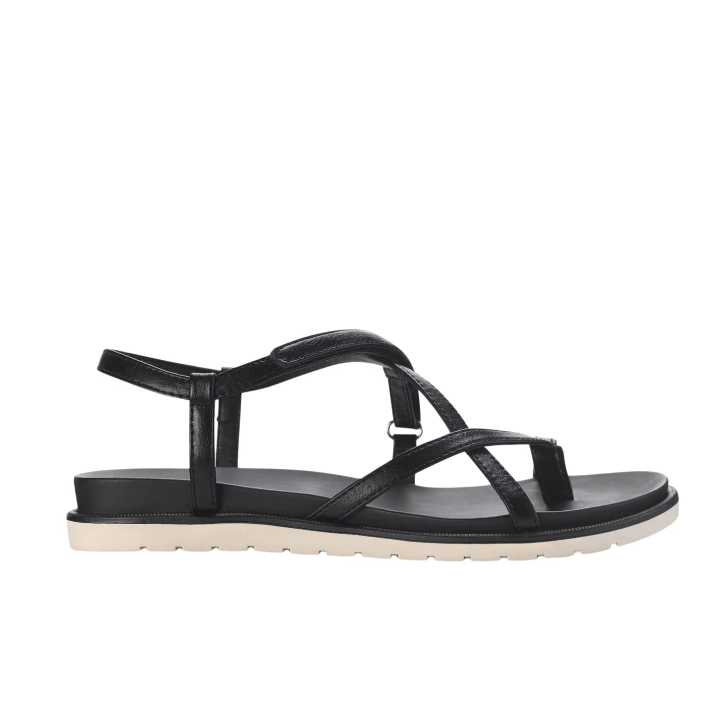 SUN+STONE - Faux Leather Toe-Post Slingback Sandals