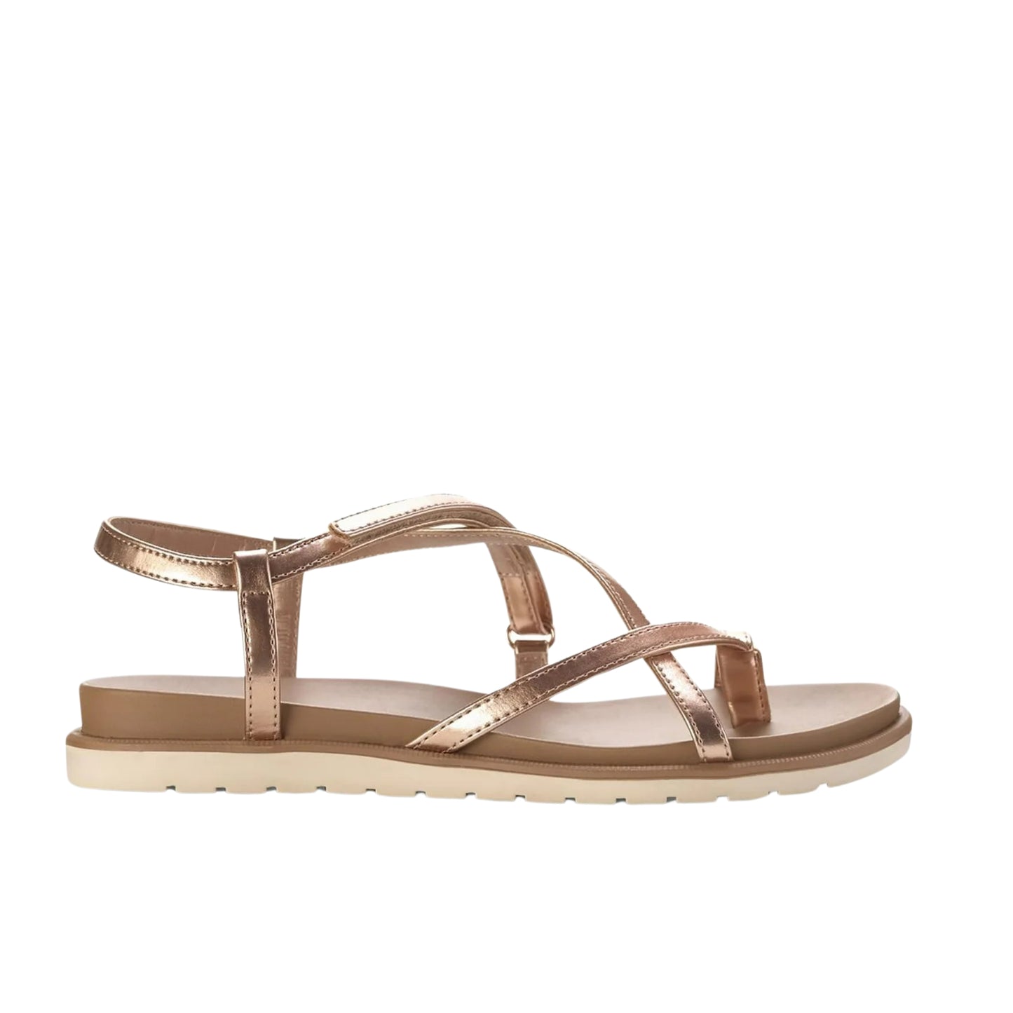 SUN+STONE - Faux Leather Toe-Post Slingback Sandals