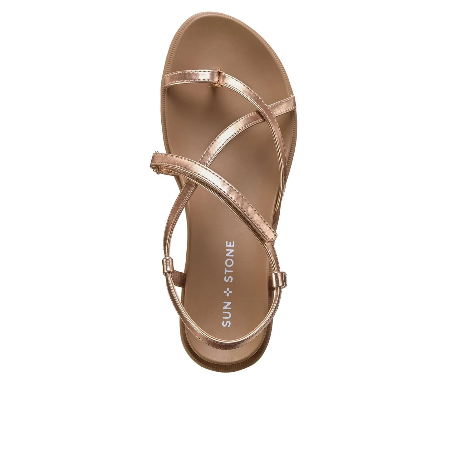 SUN+STONE - Faux Leather Toe-Post Slingback Sandals