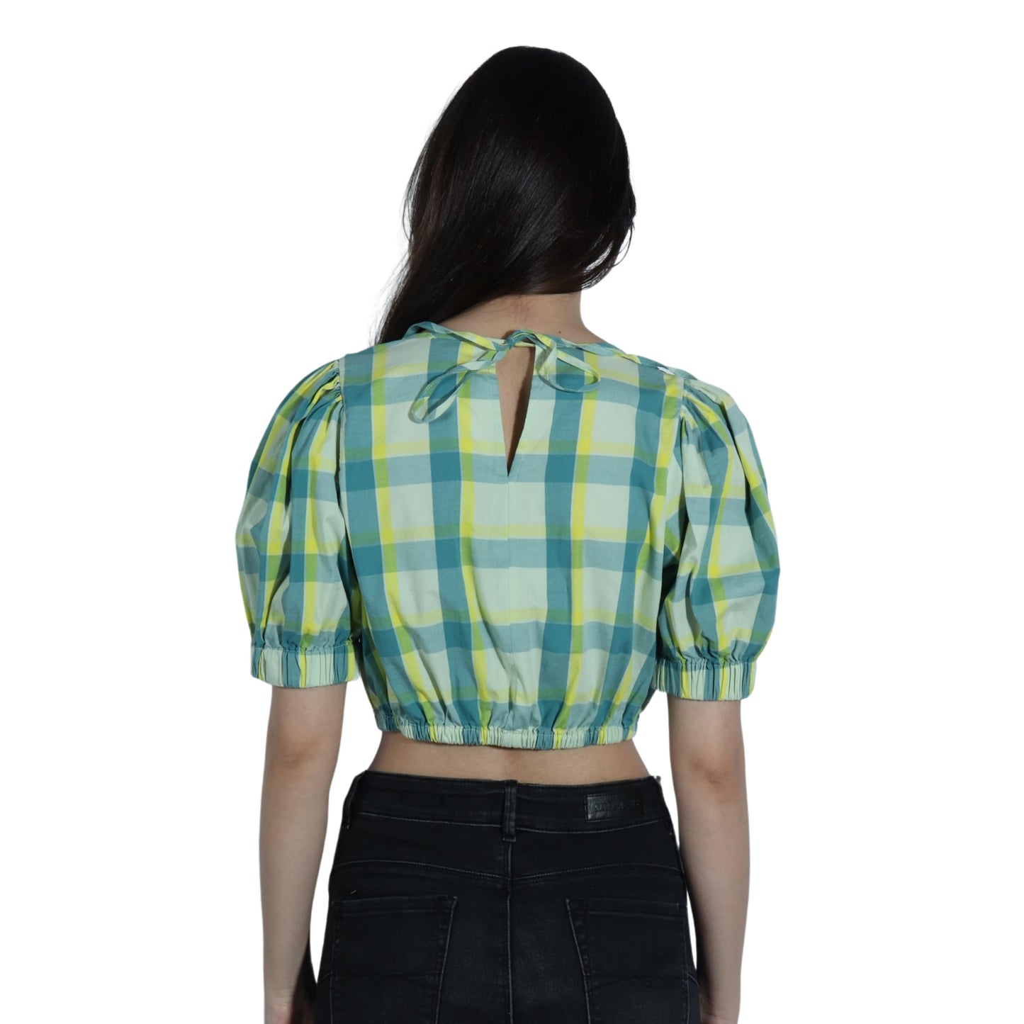 A.N.A Womens Tops A.N.A - Plaid Round Neck Blouse