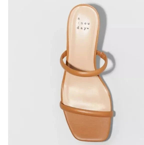 A NEW DAY Womens Shoes 39 / Brown A NEW DAY - Mule square toe Heels sandals