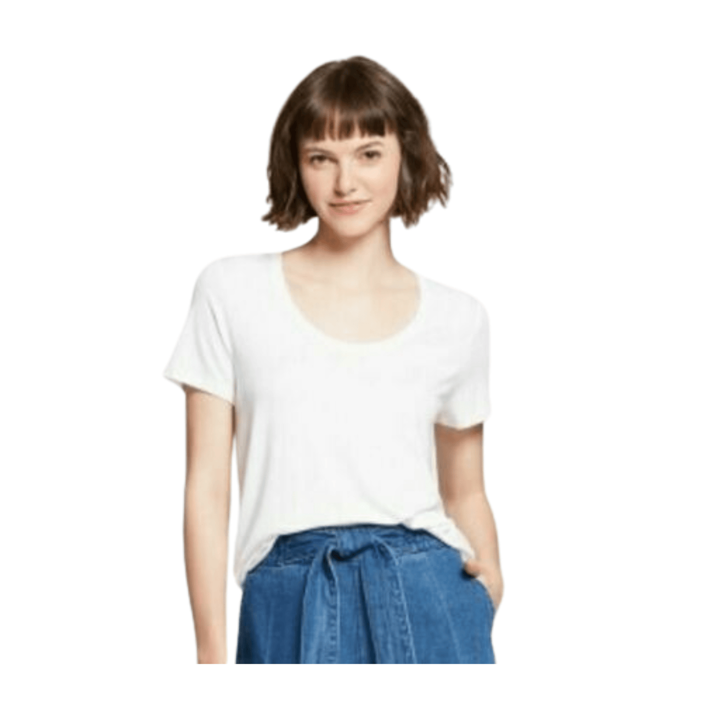 A NEW DAY Womens Tops S / White A NEW DAY - Short Sleeve Round Neck T Shirt