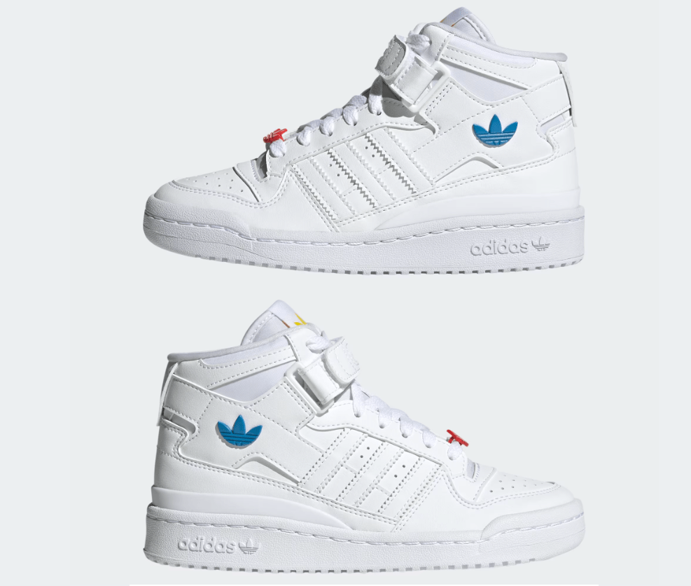 ADIDAS Athletic Shoes 38 / White ADIDAS - Forum Mid Shoes