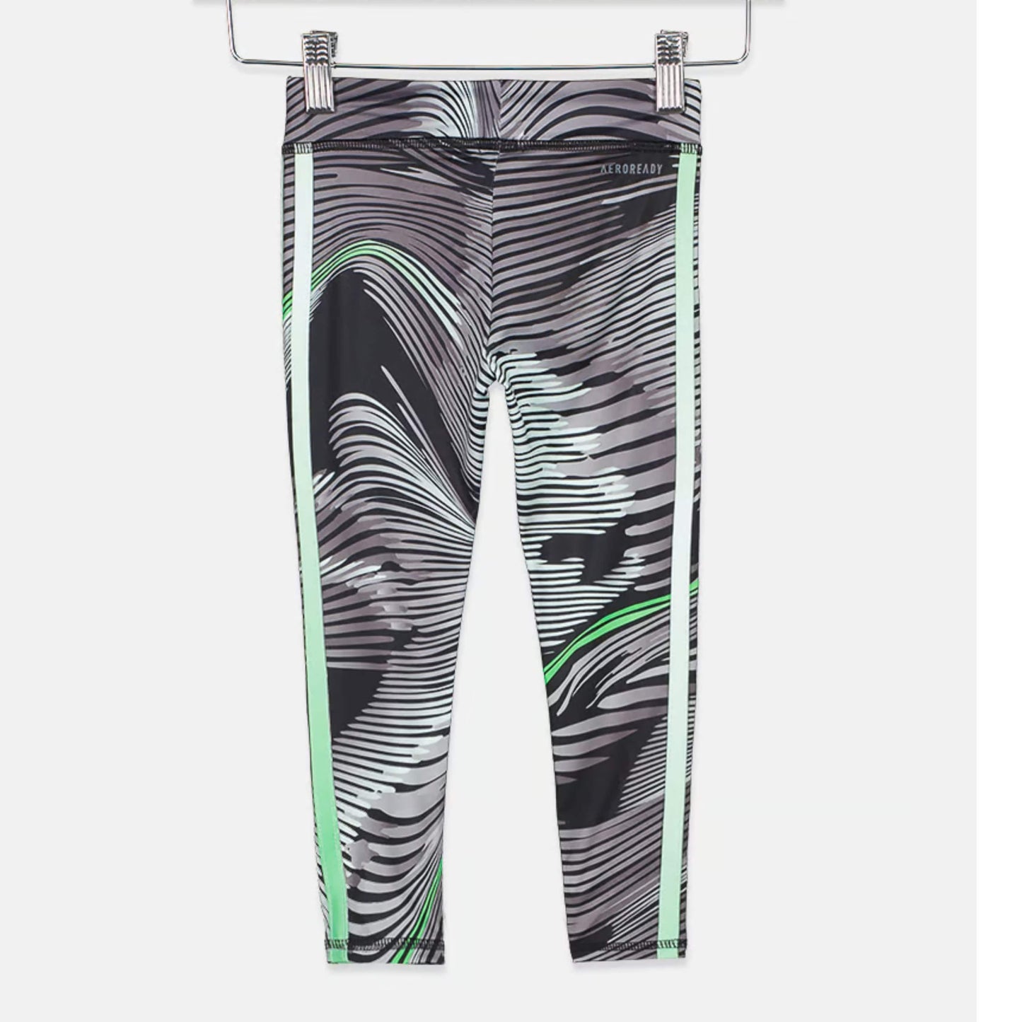 ADIDAS Girls Bottoms M / Multi-Color ADIDAS - KIDS - Aeroready Allover Print 3-Stripes Lggings