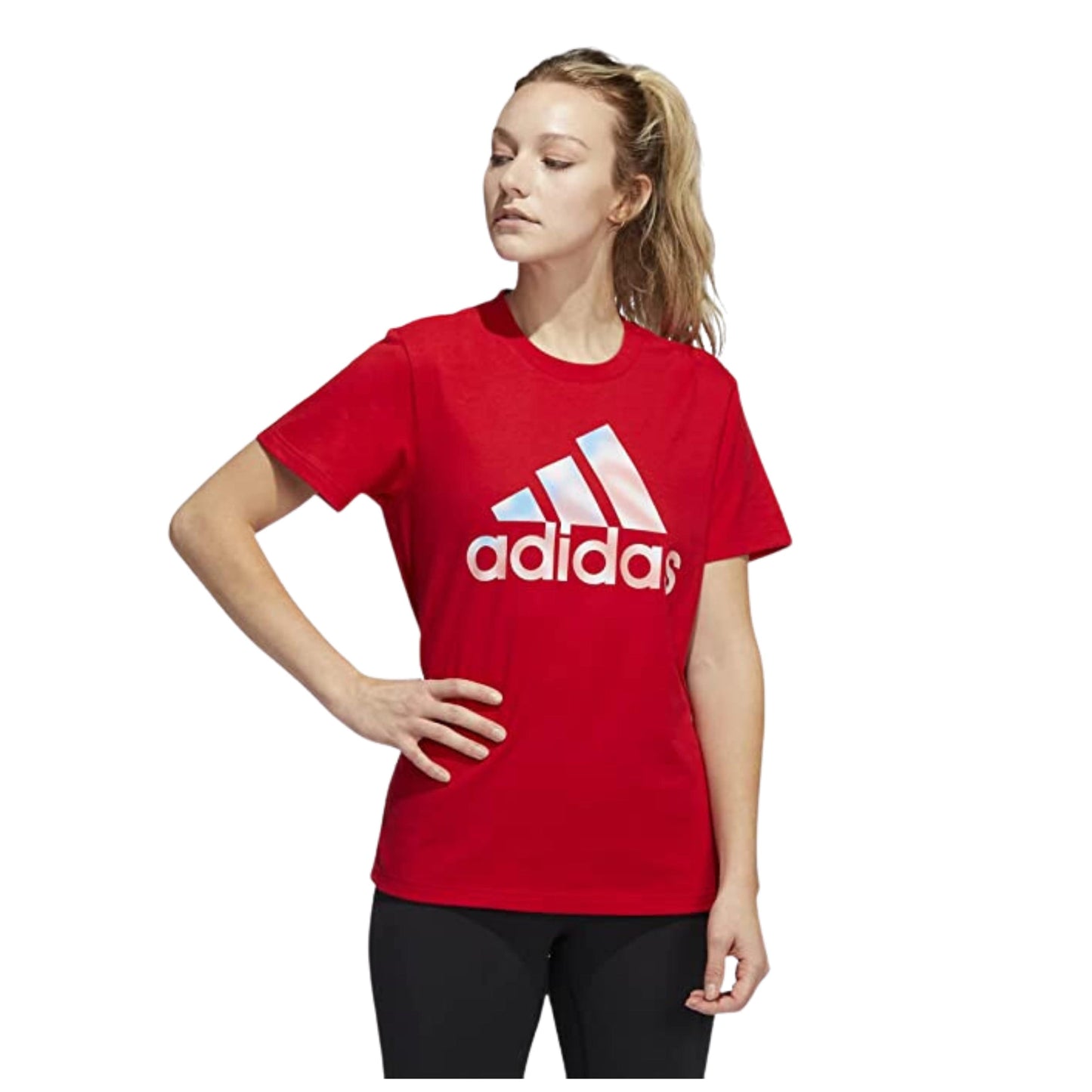 ADIDAS Womens Tops L / Red ADIDAS - Americana Logo T-Shirt