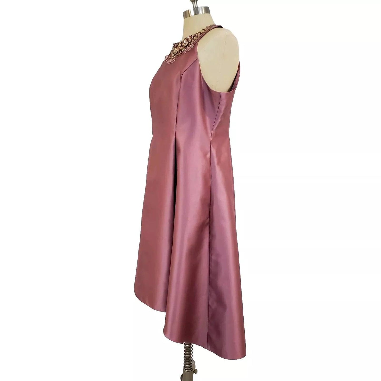 ADRIANNA PAPELL Womens Dress L / Pink ADRIANNA PAPELL - Rhinestone High-Low Dress