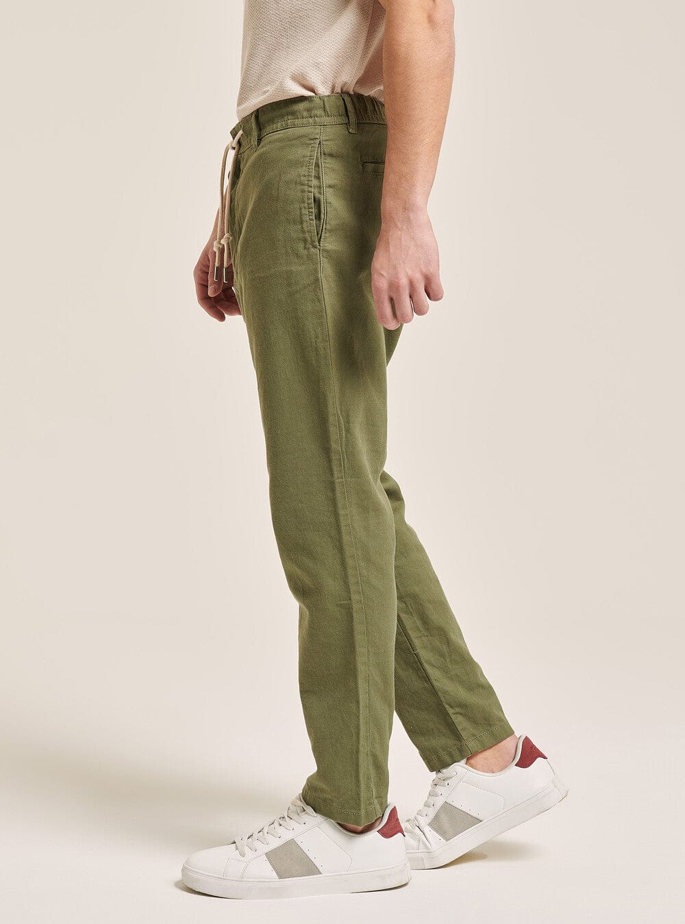 ALCOTT Mens Bottoms 46W x 26L / Green ALCOTT - Linen Blend Lace-Up Pants